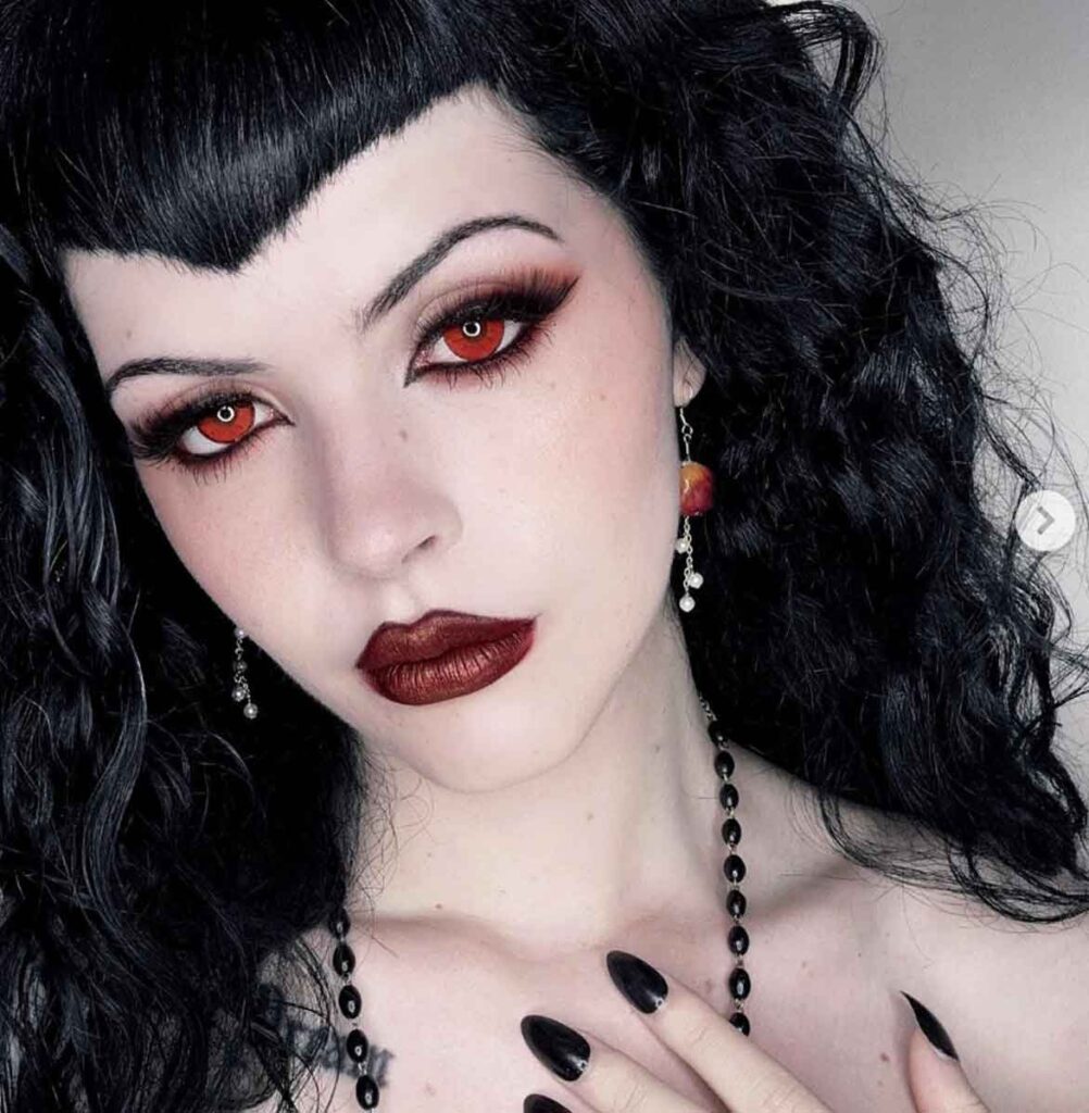 vampire eye makeup red lenses