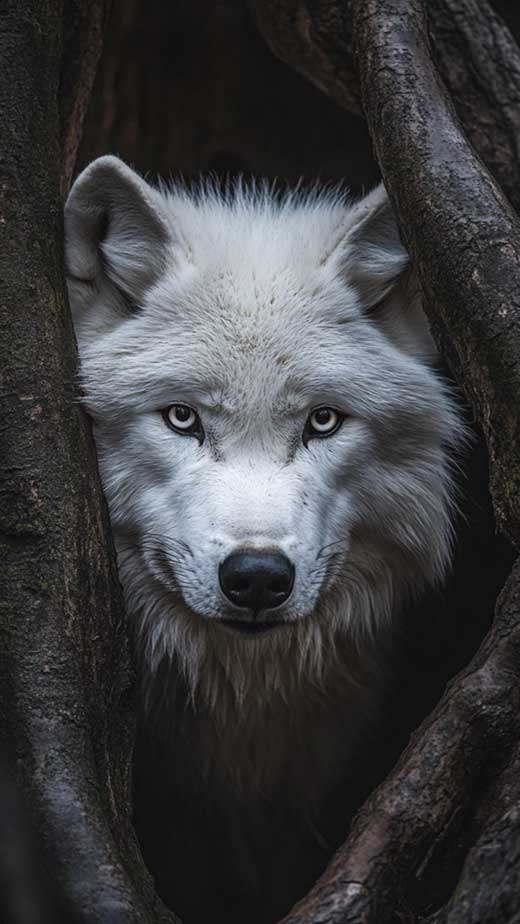 hd beautiful white wolf aesthetic wallpaper for iphone