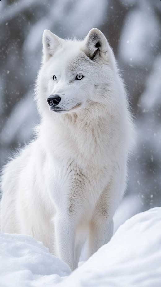 beautiful aesthetic white wolf wallpaper for iphone hd