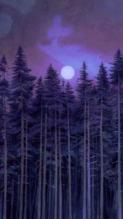 purple full moon witchy aesthetic wallpaper iphone