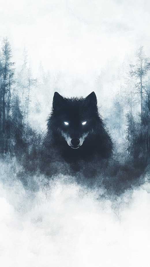 aesthhetic black and white wolf wallpaper for iphone