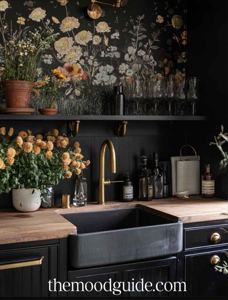 dark cottagecore witchy kitchen