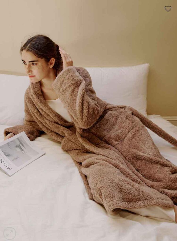 comfy warm brown robe