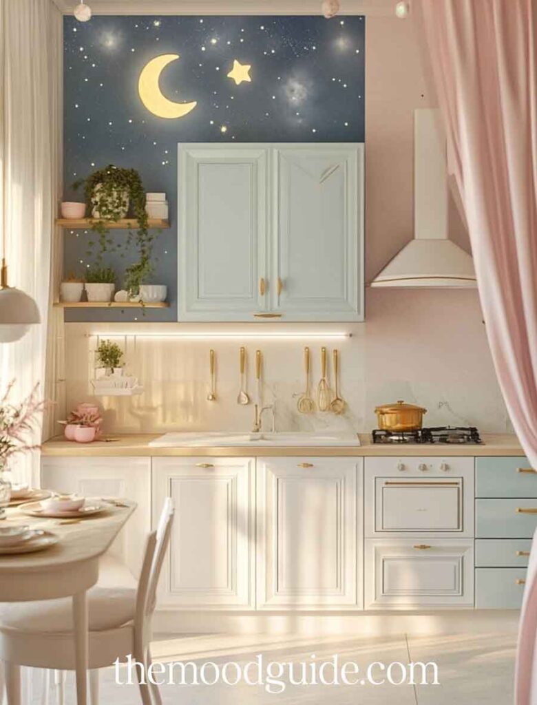 cute pastel witchy kitchen. sailor moon aesthetic