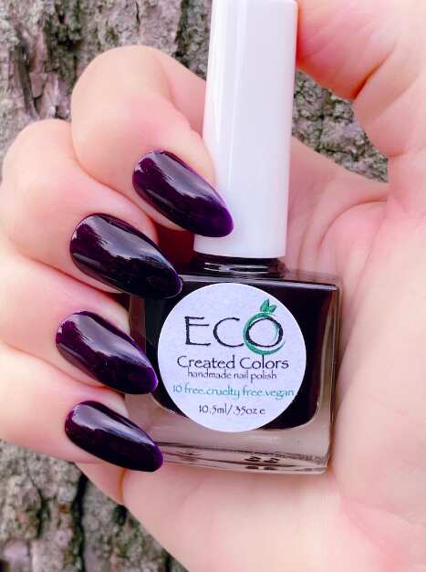 Vegan Dark Purple Nail Polish, Nightfall - Eco Created Colors