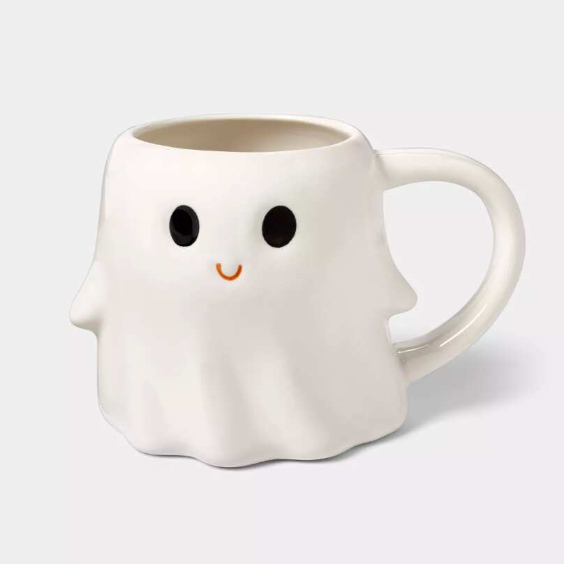 Figural Ghost Halloween Stoneware Mug