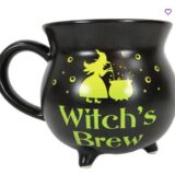 Ebros Wicca Witch''s Brew Alchemy And Magic Potion Reduction Fired Porcelain Cauldron Shaped Bowl Or Large Mug 32Oz With Handle Hot Cocoa Coffee Tea Cereal Soup Mugs Bowls Occult Witchcraft