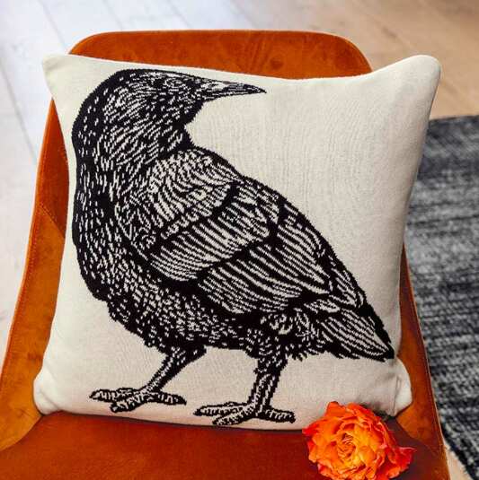 Raven Halloween Pillow