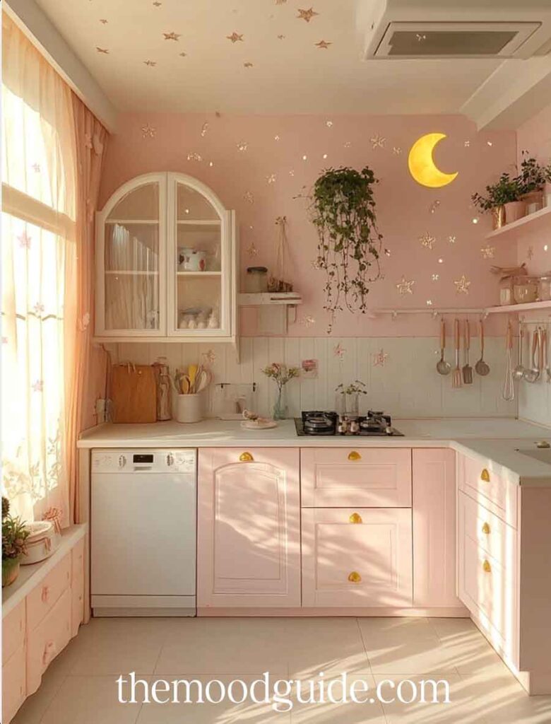 pastel pínk kitchen