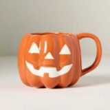 Figural Jack O' Lantern Glazed Stoneware Mug
