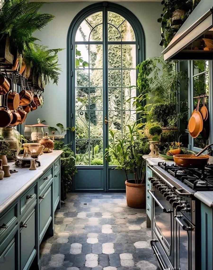 Vintage Green Witch Kitchen 