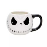 molded Jack Skellington coffee mug for simple black and white halloween decr