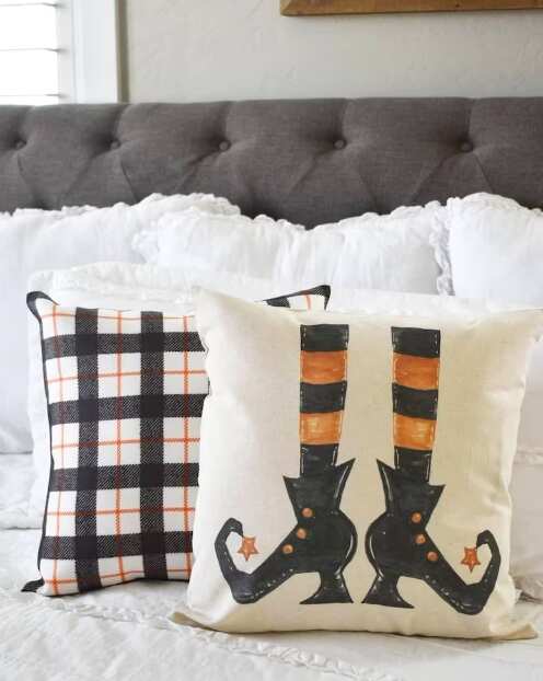 Wicked Witch Halloween Pillows