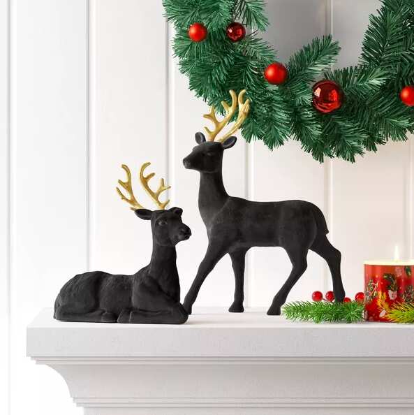 Black& Gold Reindeer Figurine