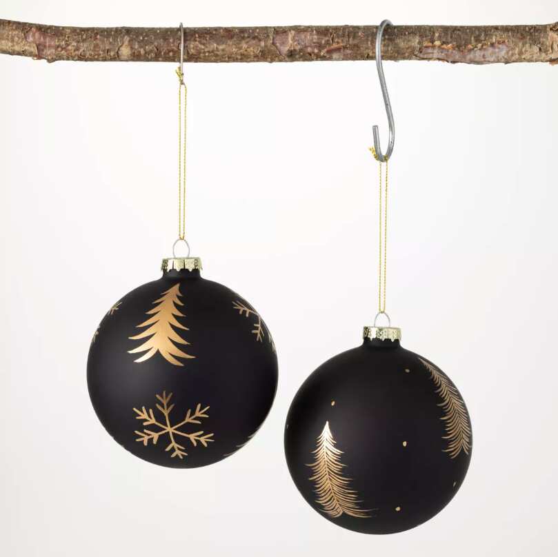Black & Gold Christmas Ornaments