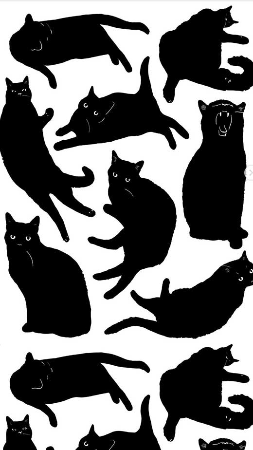 black cat pattern wallpaper for iphone