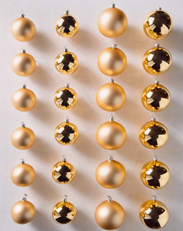 24ct Handblown Gold Glass Ornaments