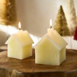 Ivory Christmas Village Candle