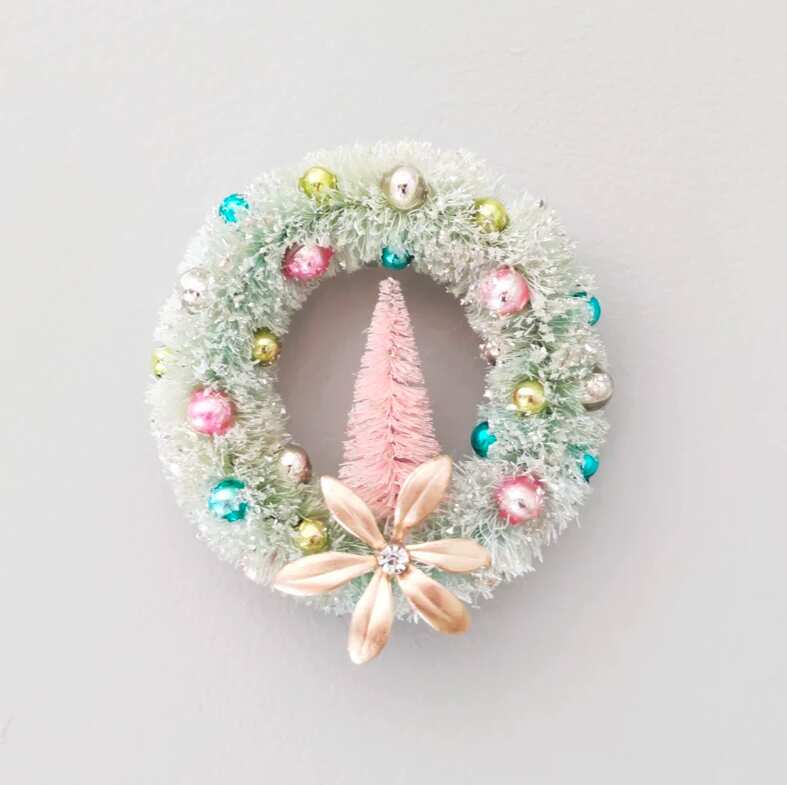 Mini Pastel Christmas Wreath