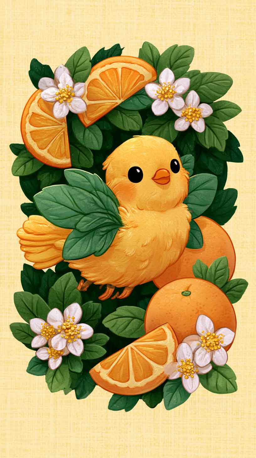 cute aesthetic orange yellow green phone wallpaper