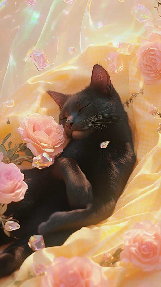 aesthetic cute black cat wallpaper for iphone