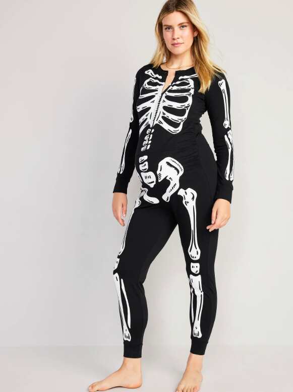 Skeleton Maternity Halloween Pajamas