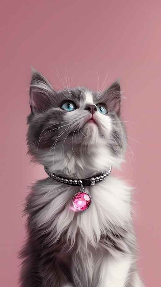 grey and white cute cat wallpaper