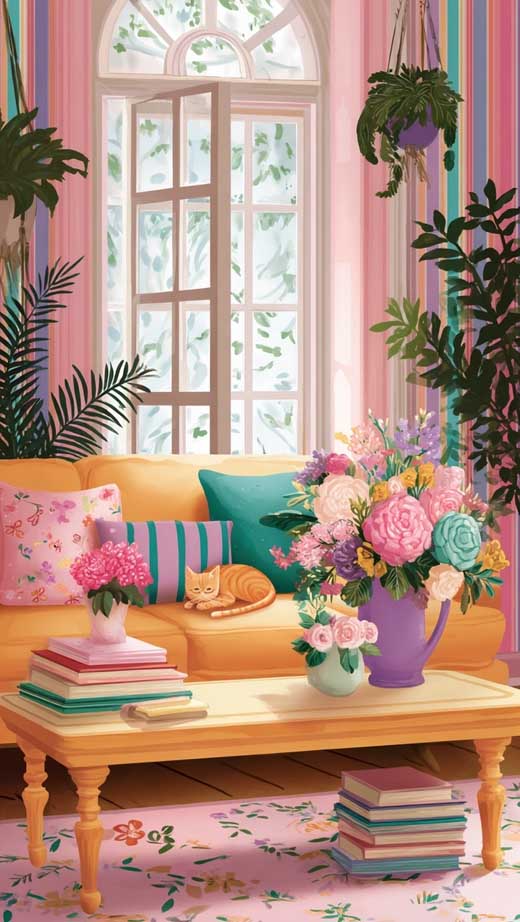 cute illustration boho wallpaper