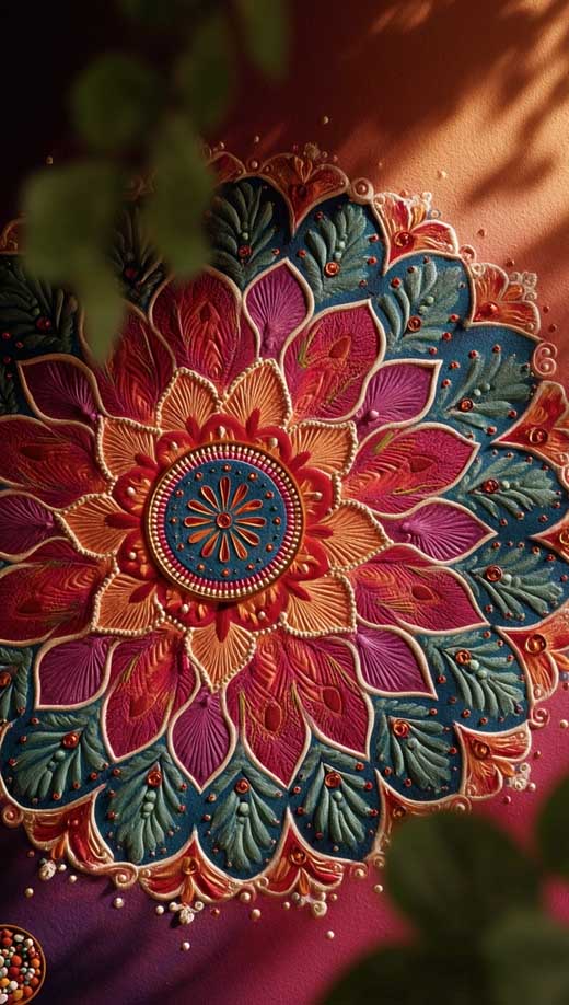 pretty red and pink mandala flower indian wallpaper boho iphone background