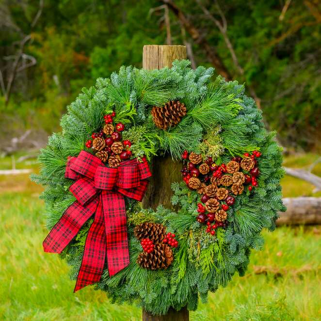 Noble Fir Natural Farmhouse Christmas Wreath