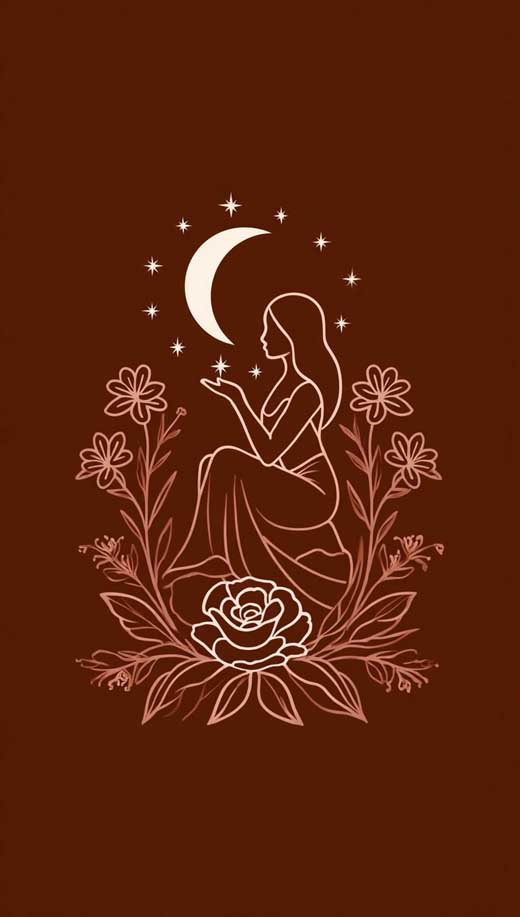 feminine earthy witchy boho wallpaper