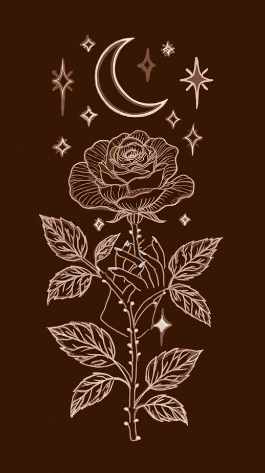 feminine mystic dark brown wallpaper