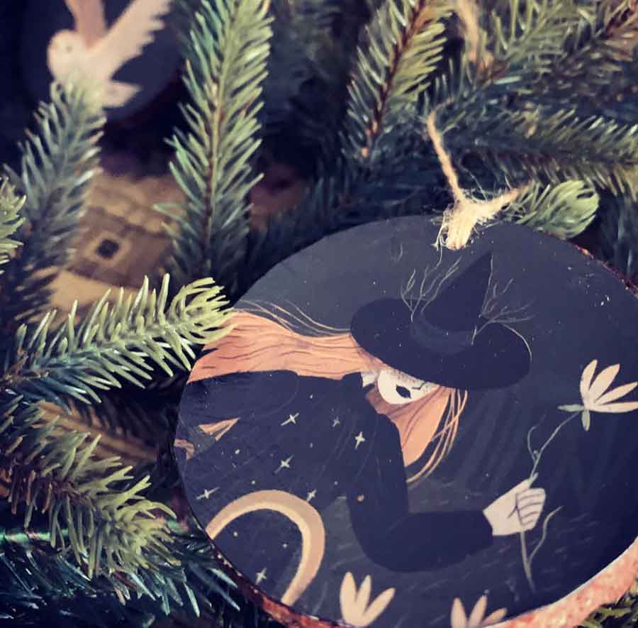 witchy christmas ornament