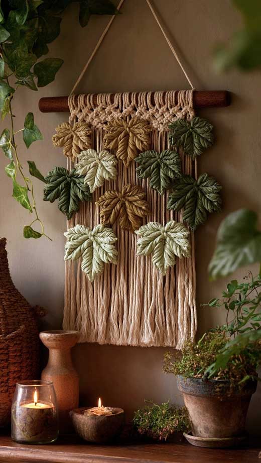 green boho macrame aesthetic wallpaper