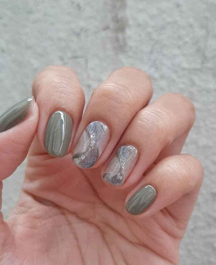 grey marble nails