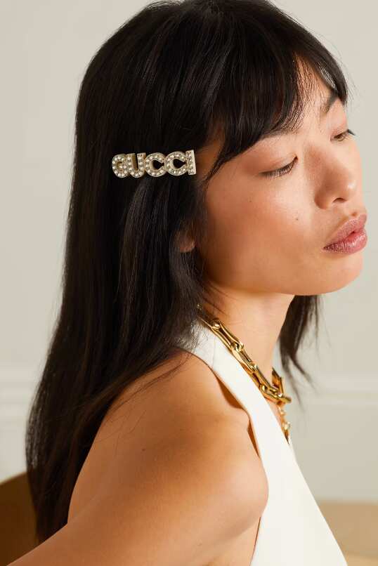 Crystal- embellished Gucci Hair Clip