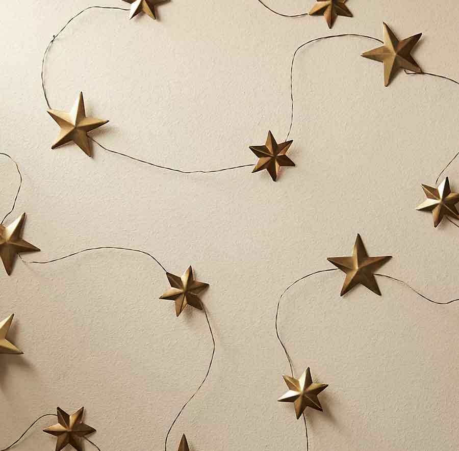 gold witchy christmas decor garland