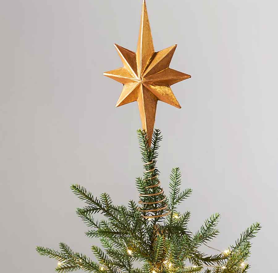 gold star christmas tree witchy topper decor