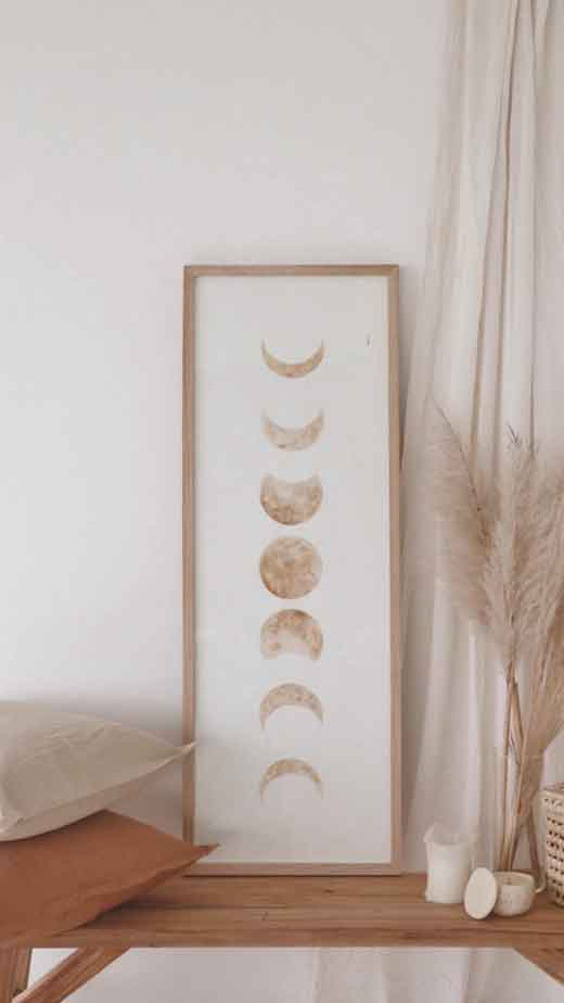 aesthetic boho wallpaper iphone neutral moon phases