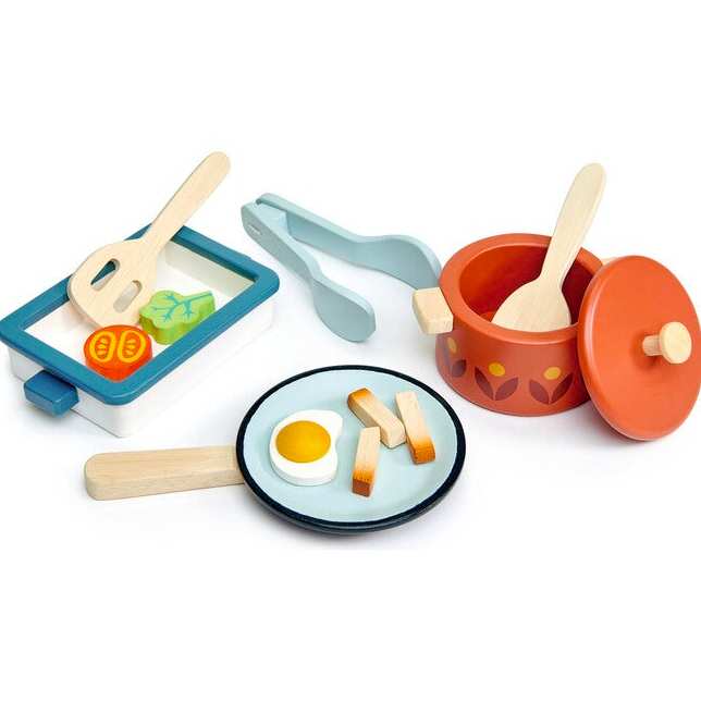 Non-Toxic Wooden Pots and Pans Play Toy