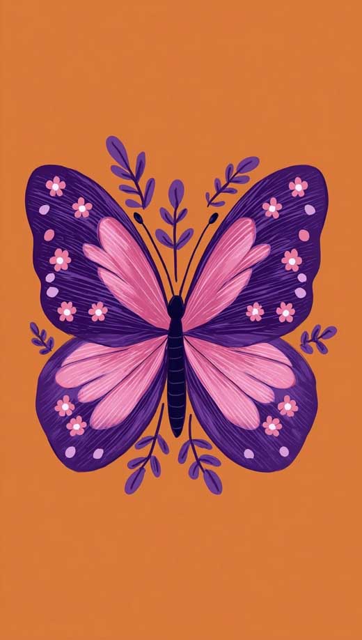 butterfly boho wallpaper