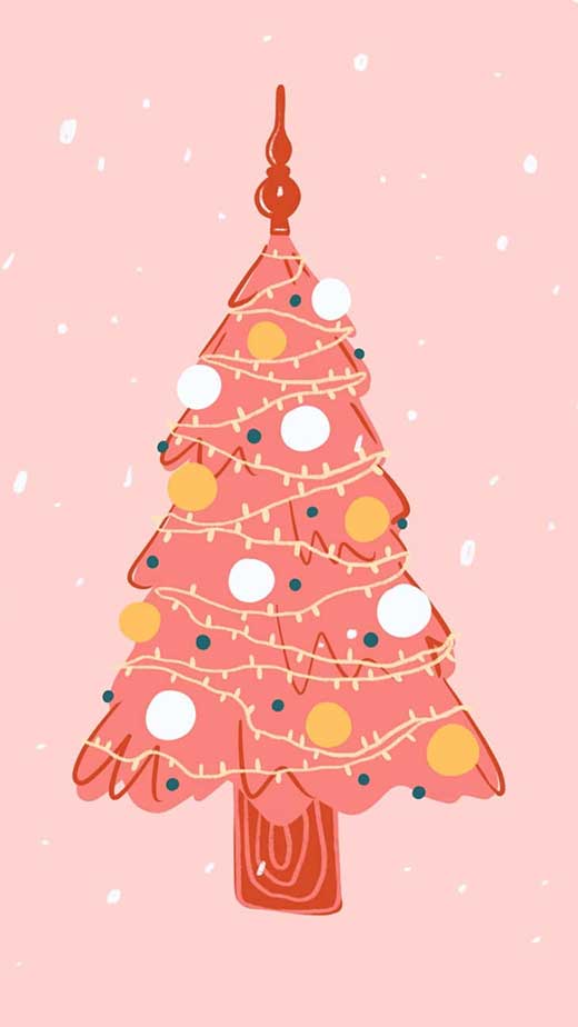 pink christmas tree wallpaper