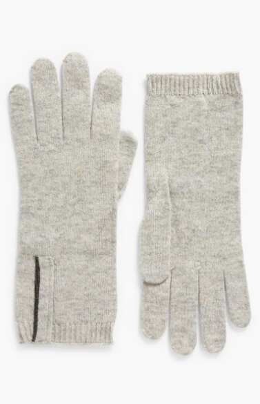 Silent Luxury Pure Cashmere Gloves, Brunello Cucinelli