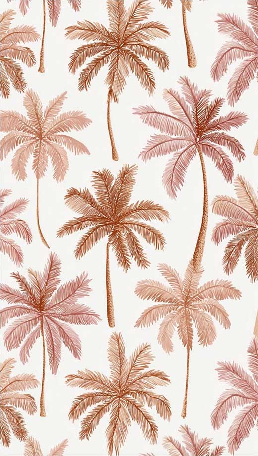 earthy pink cute minimal palm trees boho summer wallpaper