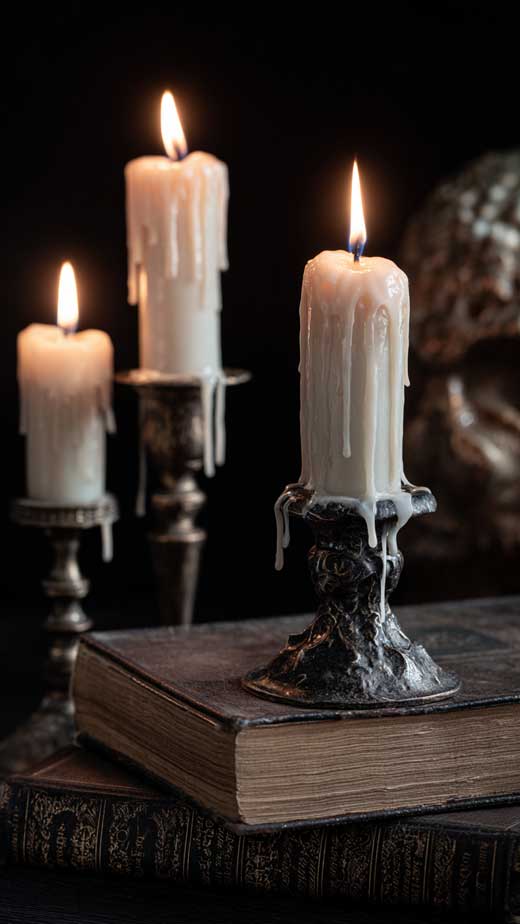 dark academia candles aesthetic wallpaper