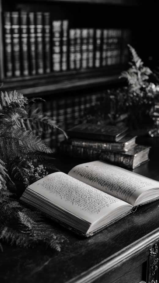 black and white book wallpaper