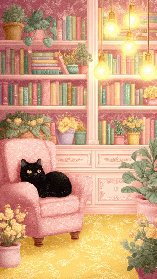 black cat cute phone wallpaper