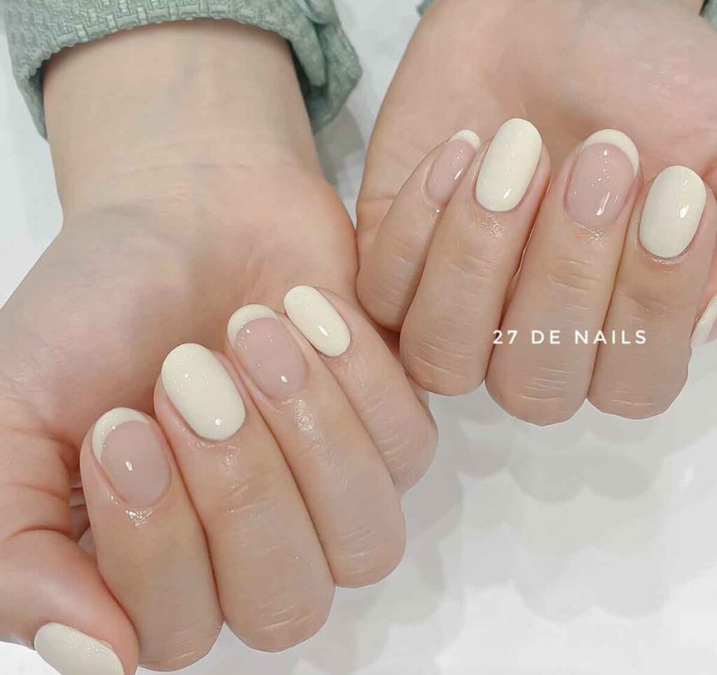 cute pastel nails french tip