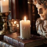 aesthetic academia books and candle phone wallpaper