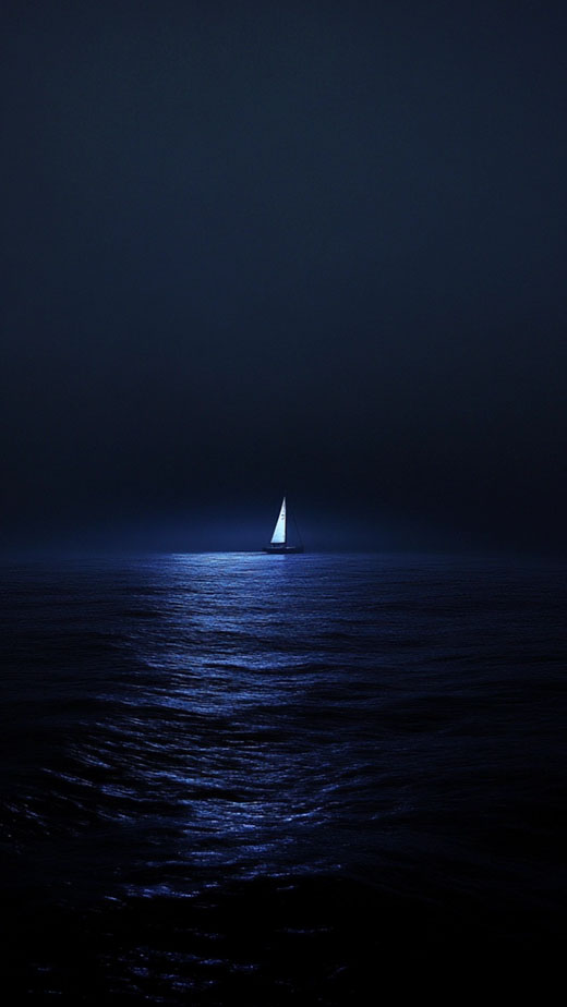 dark blue ocean aesthetic wallpaper for iphone with a boat